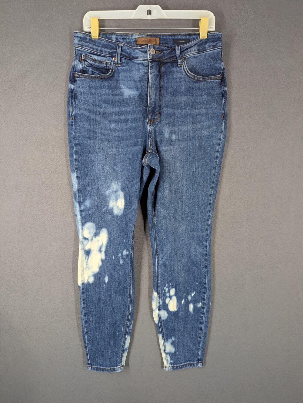 Judy Blue Jeans Womens 14W Bleach Splash Denim Skinny Fit